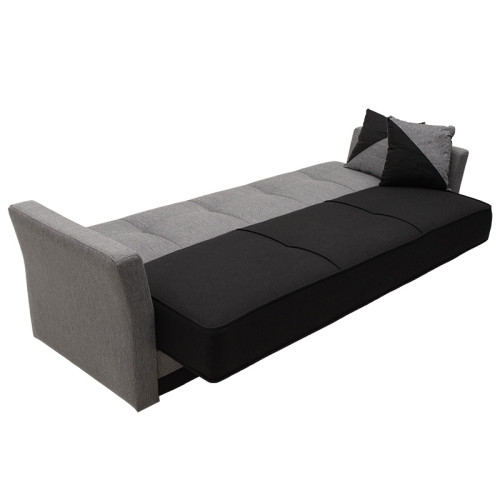3 seater sofa-bed Lorena DIOMMI fabric black-gray 220x87x88cm