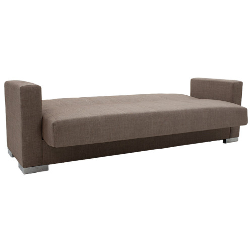 3 seater sofa-bed Ingrid DIOMMI fabric beige brown 210x80x80cm