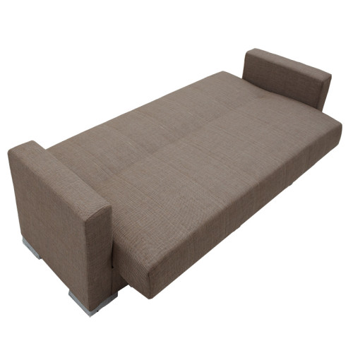 3 seater sofa-bed Ingrid DIOMMI fabric beige brown 210x80x80cm