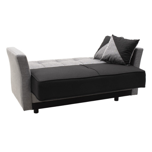 2 seater sofa bed Lorena DIOMMI fabric black-gray 150x85x89cm