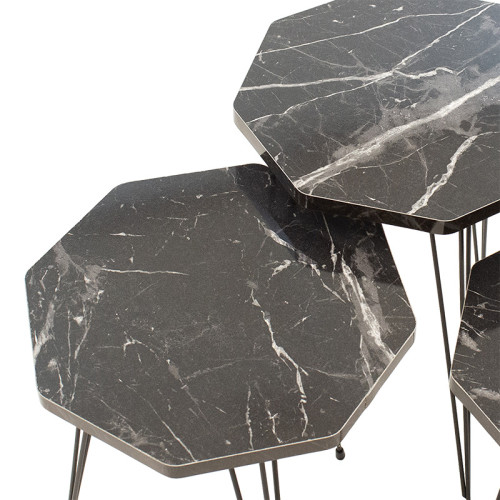 Coffee tables Buena 33x33x52 black/marble DIOMMI 120-000243