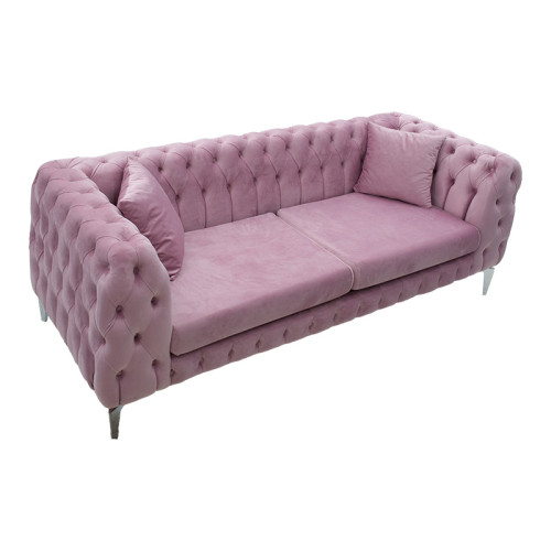 3 seater sofa Irina DIOMMI type Chesterfield pink 206x86x82cm