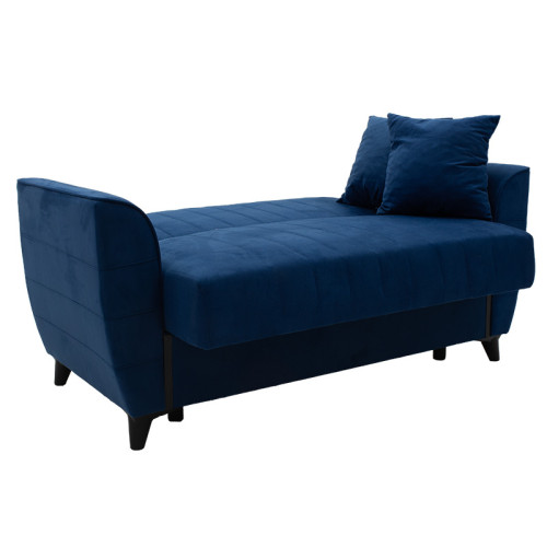 2 seater sofa bed Kiren DIOMMI  velvet fabric blue 154.5x80x85cm