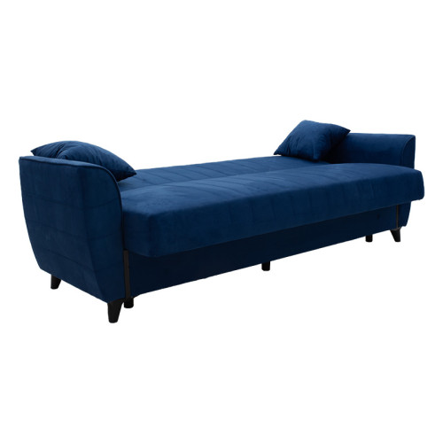 3 seater sofa-bed Kiren DIOMMI velvet fabric blue 222x80x85cm