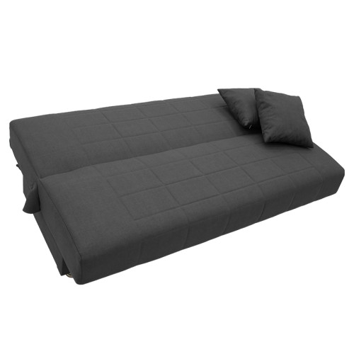 3 seater sofa-bed Meliora DIOMMI velvet fabric black 190x83x85cm
