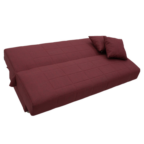 3 seater sofa-bed Meliora DIOMMI velvet fabric burgundy 190x83x85cm