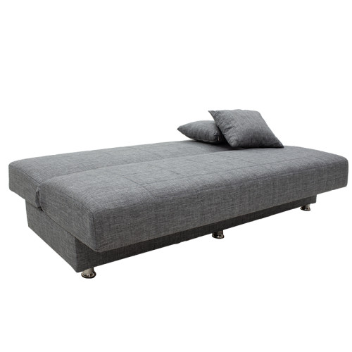 3 seater sofa-bed Meliora DIOMMI velvet fabric gray 190x83x85cm