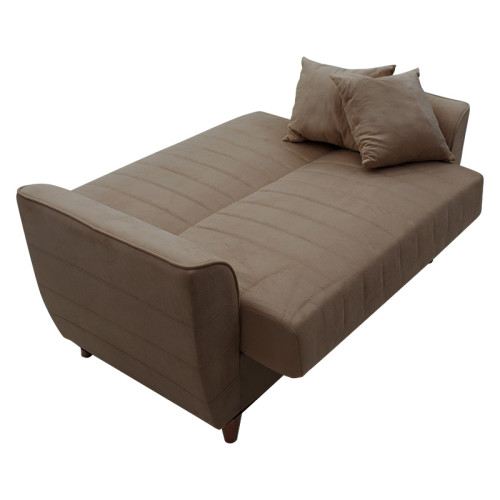 2 seater sofa bed Kiren DIOMMI velvet brown 154.5x80x85cm