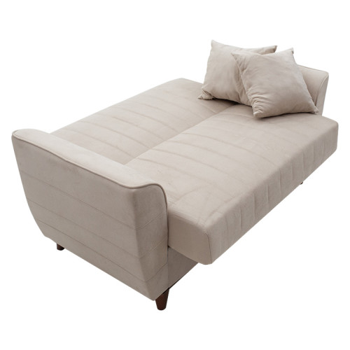 2 seater sofa bed Kiren DIOMMI velvet fabric beige 154.5x80x85cm