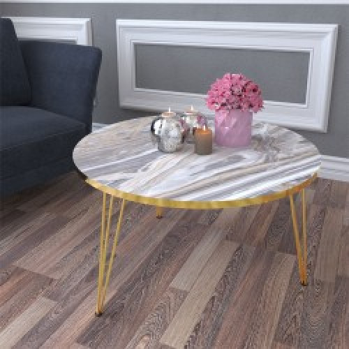  Coffee table Nidra 70x70х40 white marble DIOMMI 120-000258