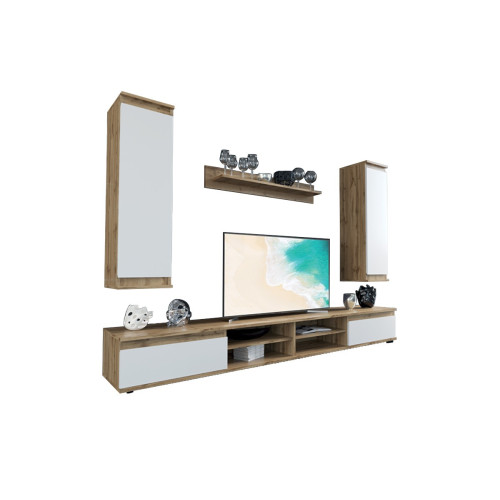 Living room set Sandro 175x37x160 walnut/white DIOMMI 192-000025