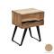 Nightstand Imena DIOMMI solid wood 4cm walnut-black 45x35x56cm