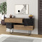 Buffet Roberta 145x40x82 walnut/black marble DIOMMI 119-001104