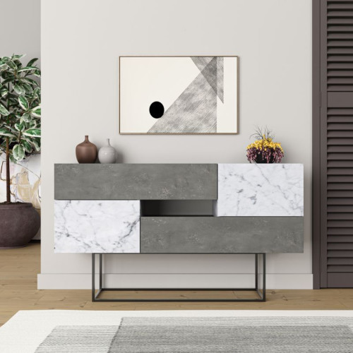 Buffet Roberta 145x40x82 grey/white marble DIOMMI 119-001103