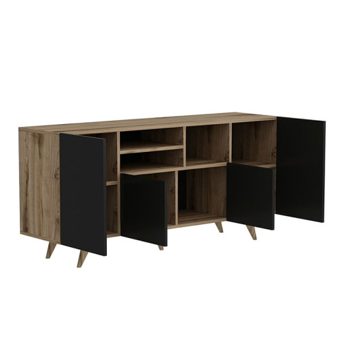 Sideboard Budapest DIOMMI walnut-anthracite 160x42x75cm