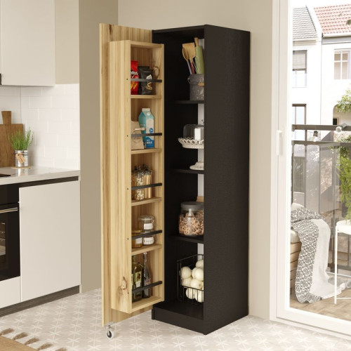 Kitchen cabinet Classer 42x44x176 black/oak DIOMMI 176-000035