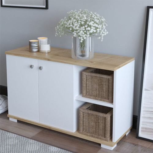 Entrance furniture Deril 90x33x52,5cm white-sonoma DIOMMI 120-000278
