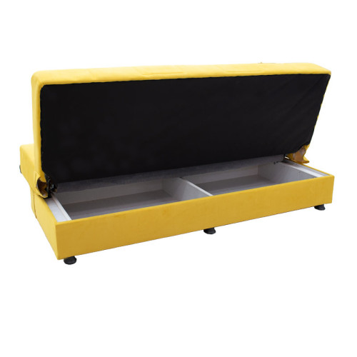3 seater sofa-bed Meliora DIOMMI velvet fabric yellow 190x83x85cm