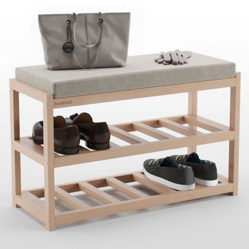 Shoe rack Tarrot 70x28x42 natural/grey DIOMMI 120-000305