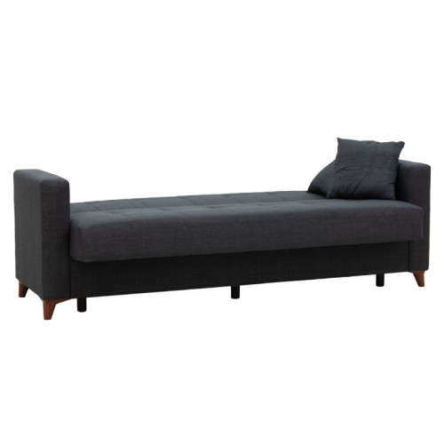 3 seater sofa-bed Silia DIOMMI anthracite fabric 224x80x82cm