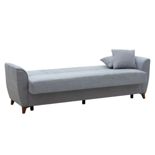 3 seater sofa-bed Kiren DIOMMI velvet gray 222x80x85cm