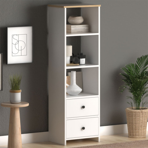 Bookcase Miro 42,5x32x140 white/oak DIOMMI 185-000068