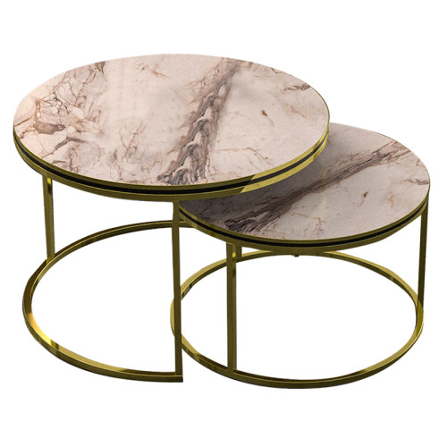 Coffee tables October large table 70x70x50cm marble-gold DIOMMI 120-000347