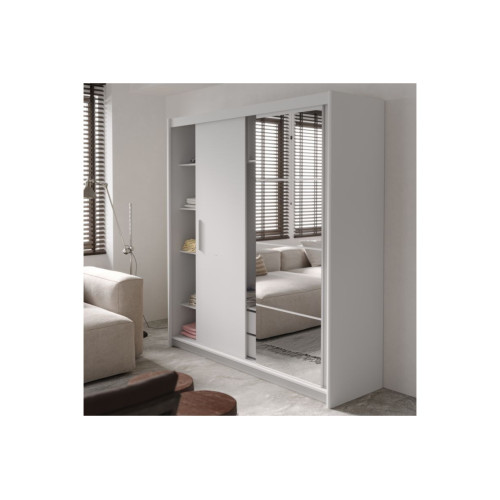 Wardrobe Elodie 200x61x216 white DIOMMI 192-000026