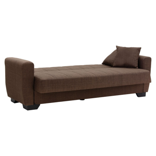 3 seater sofa-bed Magnus pakoworld fabric brown 217x78x80cm