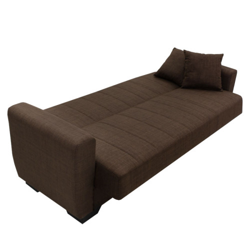 3 seater sofa-bed Magnus pakoworld fabric brown 217x78x80cm