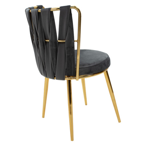 Chair Adele pakoworld velvet grey-golden legs