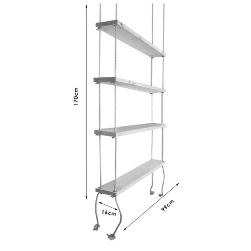 Wall set unit Rabia 99x16x170 walnut DIOMMI 197-000051