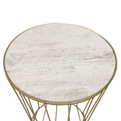 Coffee table Yava 35x35x58 grey/gold DIOMMI 193-000036