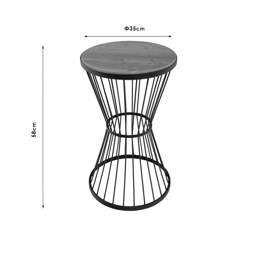 Coffee table Yava 35x35x58 grey/gold DIOMMI 193-000036