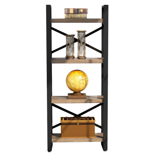 Bookcase Crimson 50x22x150 walnut/black DIOMMI 197-000060