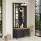 Entrance furniture Bridger 80x35x180 walnut-black DIOMMI 176-000051