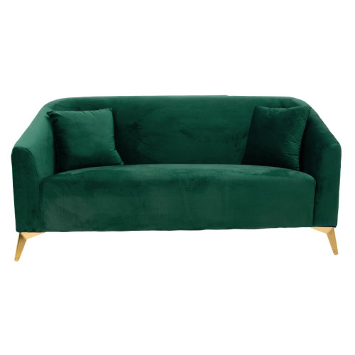 2 seater sofa Pax pakoworld with velvet in dark green color 143x77x82cm