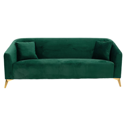 3 seater sofa Pax pakoworld with velvet in dark green color 199x77x82cm