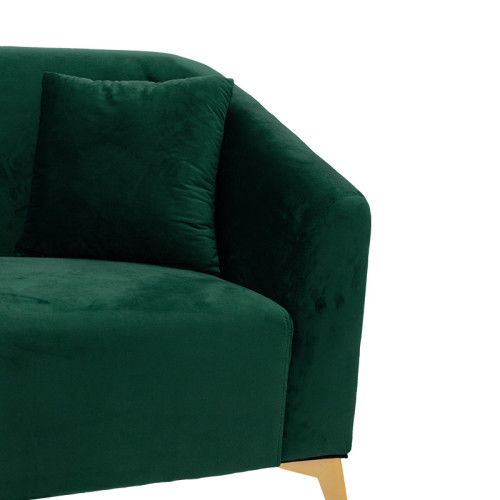 3 seater sofa Pax pakoworld with velvet in dark green color 199x77x82cm