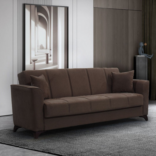 3-Seater sofa Asma 217x76x85 beige/mocha DIOMMI 213-000009