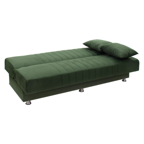  3-seater sofa-bed Romina 180x75x80 velvet/green DIOMMI 213-000015