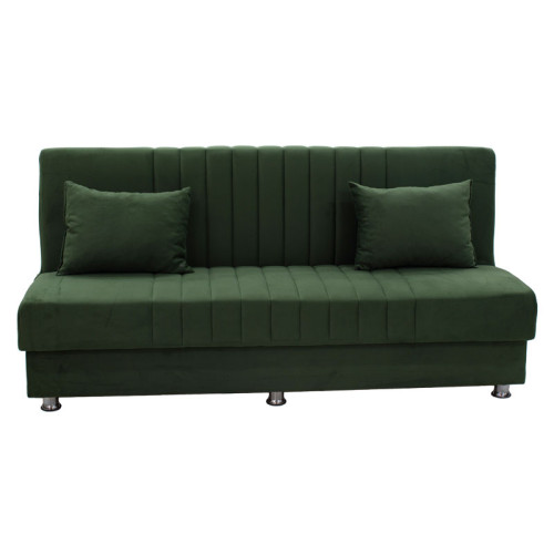  3-seater sofa-bed Romina 180x75x80 velvet/green DIOMMI 213-000015