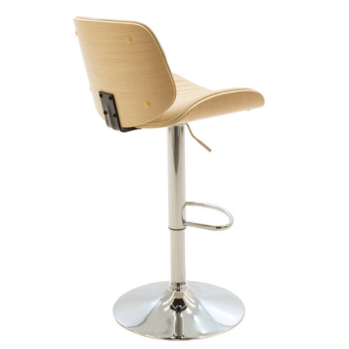 Bar stool Fern, folding, ivory and natural wood-chrome/metal DIOMMI 106-000006