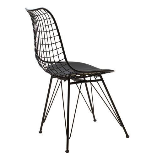 Taj chair 49x68x88.5 black/black metal DIOMMI 058-000024