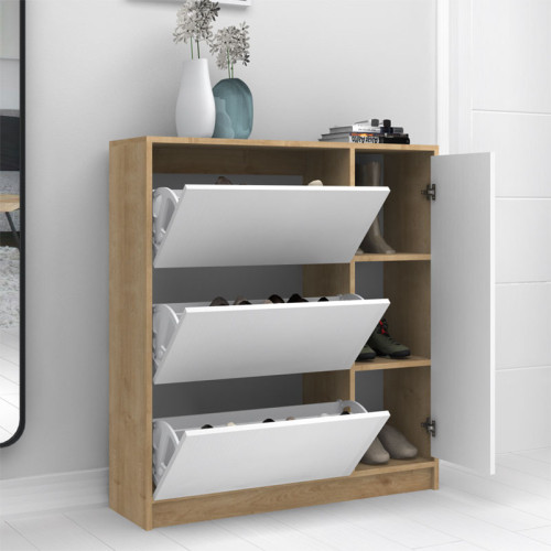 Shoe cabinet Innes 105x35x113 white/sonoma DIOMMI 214-000040