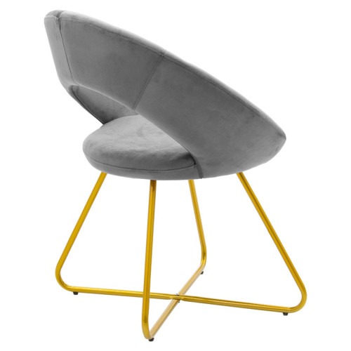 Chair Valentina 67,5x60x75,5 grеy/gold DIOMMI 029-000135