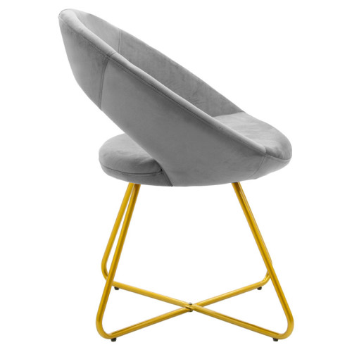 Chair Valentina 67,5x60x75,5 grеy/gold DIOMMI 029-000135