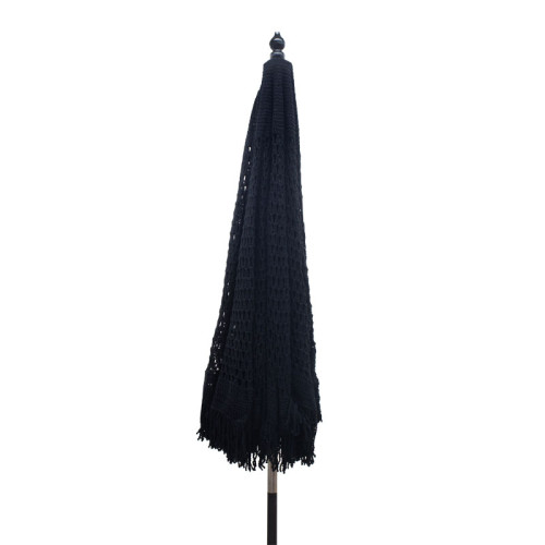 Garden umbrella Brilie 270x270x260 wood/macrame DIOMMI 220-000001