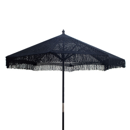 Garden umbrella Brilie 270x270x260 wood/macrame DIOMMI 220-000001