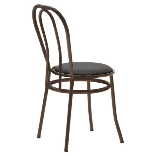 Chair Vienna 40x47x85 black/brown metal DIOMMI 243-000038